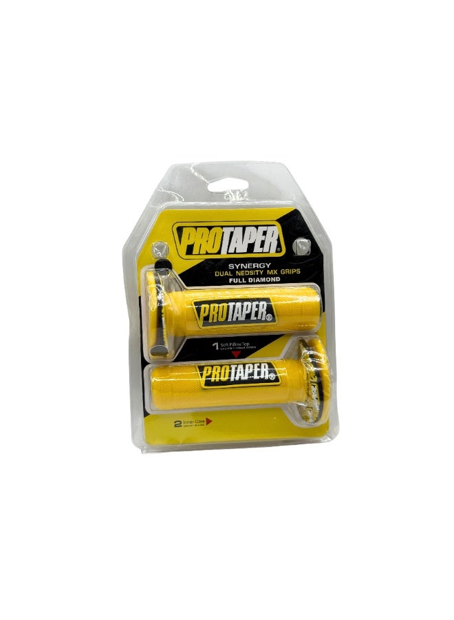 برو تابس مقابض مقود بروتابر سينيرجي مزدوجة الكثافة 7/8 بوصة – لون أصفر للدراجات النارية والموتوكروس - Image 4